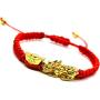Feng Shui The Best Red String Bracelet with Pi Xiu/Pi Yao and Carved Mantra Golden Good Luck Bead/Wealth Ingots Bracelet Jewelry
