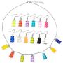 12 Pairs Aesthetic Necklace and Gummy Bear Earrings Cute Funny Kawaii Weird Earrings Jewelry Set