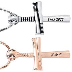 memorial jewelry Urn Necklace Athletes Cross Necklace Pendant Stainless Steel Baseball Bat Cross Necklace Cremation Jewelry