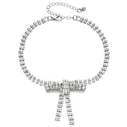 W WOOGGE Diamond Choker Necklace Women Girls Boho Collar Silver Necklace Jewelry for Party Halloween Costume