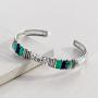 Silpada Beach House Natural Howlite, Lapis, & Amazonite Cuff Bracelet in Sterling Silver, 6.25''