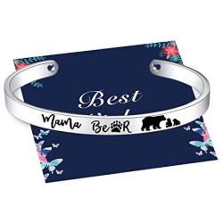 Inspirational Cuff Bracelets Personalized Gift for Grandma Mom Daughter Niece Aunt, Engraved Hidden Message Stainless Steel Bangle Crown Birthday Jewelry with Gift Box for Women Girl