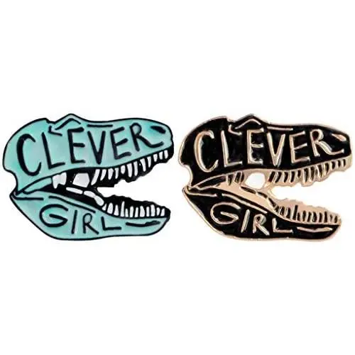 Charmart Clever Girl Enamel Pins 2 Piece Set Dinosaur Brooch Denim Coat Bags Backpacks Jackets Shirt Lapel Badges Animal Pins Gifts Charmart Clever Girl Enamel Pins 2 Piece Set Dinosaur Brooch Denim Coat Bags Backpacks Jackets Shirt Lapel Badges Animal Pins Gifts