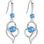 Dangle Silver Earrings for Women Girls Teens Fashion Heart Womens Drop Sparkly Earrings Gifts (Blue) Dangle Silver Earrings for Women Girls Teens Fashion Heart Womens Drop Sparkly Earrings Gifts (Blue)