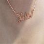 AsiaRhyme Brass Name Necklace Personalized Necklace,Customized Necklace 925 Sterling Silver Necklace for Women,Custom Name Necklace Made with Any Name