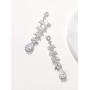 SWEETV Crystal Wedding Bridal Earrings for Brides Bridesmaid, Long Teardrop Chandelier Dangle Earrings for Women Prom
