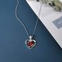 EXGOX Heart Necklace White Gold Plated Birthstone Love Pendant with Gift Box