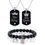 4Pcs Couple Necklace Bracelets Matching Set for Women Men Love Heart Pendant Necklace His & Hers Bracelets Couple Best Gift 4Pcs Couple Necklace Bracelets Matching Set for Women Men Love Heart Pendant Necklace His & Hers Bracelets Couple Best Gift