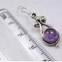 SilverStarJewel 925 Sterling Silver Amethyst Earrings 1.4'' Gemstone Art Jewelry