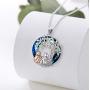 TOUPOP,Sister Gifts from Sister Sterling Silver Tree of Life Pendant Necklace with Blue Circle Crystal Jewelry Gifts for Sister Women Friend Girls Birthday Mothers Day