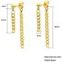 JSEA Stainless Steel Double Tassel Curb Chain Long Dangle Earrings Hypoallergenic Black Silver Gold Earring JSEA Stainless Steel Double Tassel Curb Chain Long Dangle Earrings Hypoallergenic Black Silver Gold Earring