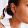 Dainty Hug Hoops Earrings 925 Sterling Silver Created Gemstone Huggie Hoops Earrings Synthetic Fire Opal/Turquoise/Moonstone/CZ Tiny Hoop Earrings for Women Half Hoop Earrings & Minimalist Design
