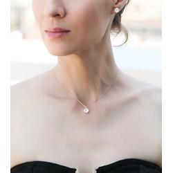 A+O Bridesmaid Gift - Cubic Zirconia Earring and Necklace Set