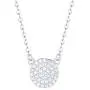Carleen 18K White Gold Plated 925 Sterling Silver Round CZ Cubic Zirconia Paved Disc Dainty Pendant Necklace for Women Girls 16''+2'' extender Silver Chain
