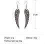 SMALLLOVE Wing Hook Earrings for Women Girls Sterling Silver Plated Vintage Long Angel Feather Charm Dangle Drop Stagement Earring