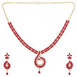 Efulgenz Indian Bollywood Gold Plated Crystal Rhinestone CZ Wedding Bridal Choker Necklace Dangle Earring Jewellery Set