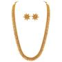 Aheli Bollywood Traditional Gold Tone Long Necklace Earrings Jewelry Set for Women Wedding Party Ethnic Fashion Wear