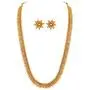 Aheli Bollywood Traditional Gold Tone Long Necklace Earrings Jewelry Set for Women Wedding Party Ethnic Fashion Wear