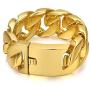 ROWIN&CO Jewelry Huge 32mm Mens Chunky Bracelet Heavy Sturdy 18K Yellow Gold PVD Plating Stainless Steel Cuban Chain with Box Clasp, 9.5 Inch/10.5 oz