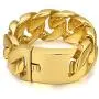 ROWIN&CO Jewelry Huge 32mm Mens Chunky Bracelet Heavy Sturdy 18K Yellow Gold PVD Plating Stainless Steel Cuban Chain with Box Clasp, 9.5 Inch/10.5 oz