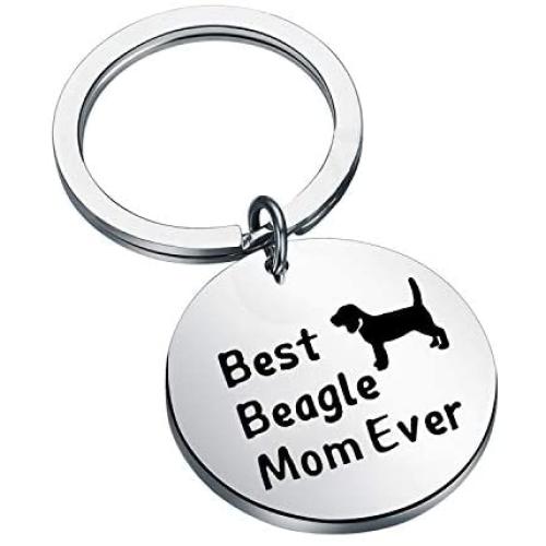PENQI Beagle Mom Gift Beagle Lover Gift Best Beagle Mom Ever Keychain Beagle Owner Gift Animals Lover Gift Pet Lover Gift for Dog Lover