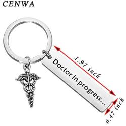 CENWA Med Student Keychain Dr. in Progress Humor Ideas for Doctor Graduation Gift Whitecoat Ceremony, New Doctor, Future Dr