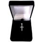 14k White Gold Shiny Round Tube Cross Pendant
