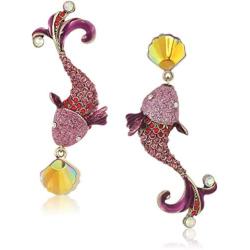 Betsey Johnson Colorful Fish Mismatch Drop Earrings
