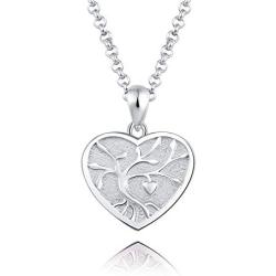 ACJFA Sterling Silver Tree of Life Memorial Jewelry Gift Love Forever in My Heart Cremation Urn Pendant Necklace for Ashes