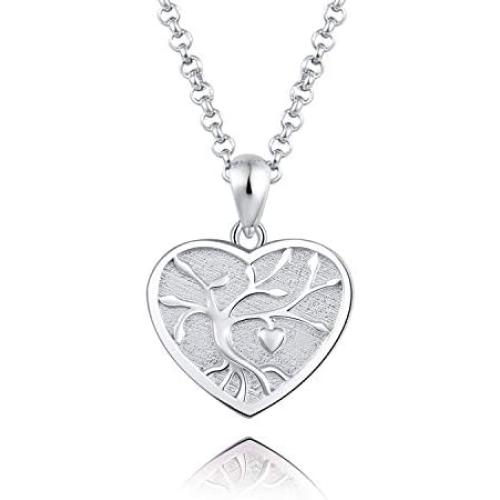 ACJFA Sterling Silver Tree of Life Memorial Jewelry Gift Love Forever in My Heart Cremation Urn Pendant Necklace for Ashes