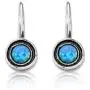 SHABLOOL Earring Sterling Silver 925 With Light Blue Cabochon Opal Gemstone Cradled Jewel Earrings Handmade Jewelry Woman Beautiful Fine Detailing An Essential Gift For Her Birthday Mothers Day