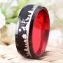 Cloud Dancer 8MM Width Red Black Tungsten Ring Matte Finish Beveled Edges Wedding Band Howling Wolf Wolves Landscape Scene Tungsten Ring -Free Customer Engraving Cloud Dancer 8MM Width Red Black Tungsten Ring Matte Finish Beveled Edges Wedding Band Howling Wolf Wolves Landscape Scene Tungsten Ring -Free Customer Engraving