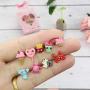 Minihope 30 pairs little girls earrings hypoallergenic,Cute Multiple Animal Donut Stud Earrings for Kids,Made with Polymer Clay,Best gifts for girls.