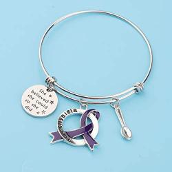 AKTAP Spoon Theory Gifts Fibromyalgia Awareness Bracelet Spoonie Pendant She Believed She Could So She Did Fibromyalgia Chronic Illness Warrior Jewelry