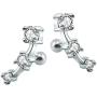 16g Sparkling Cubic Zirconia Stainless Steel Stud Earrings Tragus Helix Conch Cartilage Ear Piercing