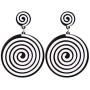 JOYID Fashion White Black Round Dangle Earrings Acrylic Simpleism Geometric Drop Earrings for Women