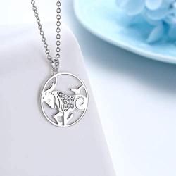 Besilver Zodiac Constellation Pendant Necklace Charm Women Men 925 Sterling Silver Horoscope Sign Astorlogy Necklace Celestial Symbols Jewelry Birthday Gifts for Wife Girlfriend Gift