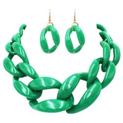 Rosemarie Collections Womens Chunky Link Chain Statement Necklace Set