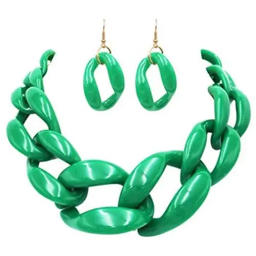Rosemarie Collections Womens Chunky Link Chain Statement Necklace Set Rosemarie Collections Womens Chunky Link Chain Statement Necklace Set