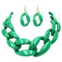 Rosemarie Collections Womens Chunky Link Chain Statement Necklace Set
