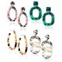 Finrezio 4 Pairs Mottled Acrylic Dangle Drop Earrings for Women Resin Stud Earrings Bohemian Statement Drop Dangle Earrings Fashion Jewelry