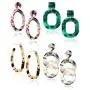 Finrezio 4 Pairs Mottled Acrylic Dangle Drop Earrings for Women Resin Stud Earrings Bohemian Statement Drop Dangle Earrings Fashion Jewelry