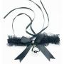 2Pcs/Set PU Leather Lace Choker Collar for Women Punk Necklace Cute Bow Lace Girls Cosplay Cat Bell Chokers