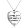 YFN Sister Gifts from Sister, Sterling Silver Sister Pendant Necklace Jewelry, Birthday Jewelry Gift Necklaces for Sisters