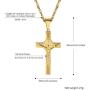 Jesus Cross Necklace for Men Women, Stainless Steel, Black/Blue/Rose Gold/18K Gold Plated, 22''-24'' adjustable, Come Gift Box