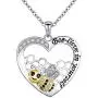 Sterling Silver Forever Love Cute Animal Love Heart Necklace Ring Earrings for Women Graduation Gift