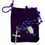 Catholic Rosary Necklace Round Dark Blue Crystal Beads Miraculous Medal & Cross Handmade Long Chaplet Catholic Rosary Necklace Round Dark Blue Crystal Beads Miraculous Medal & Cross Handmade Long Chaplet