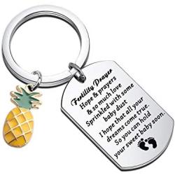 BAUNA IVF Infertility Jewelry Fertility Prayers Key Chain I Hope That All Your Dreams Come True IVF Pregnant Wish Gift