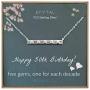 EFYTAL 50th Birthday Gifts for Women, 925 Sterling Silver Five CZ Bar Necklace For Her, 5 Decade Jewelry 50 Years Old