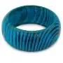 NOVICA Turquoise Blue Wide Mango Wood Bangle Bracelet Hand Painted Ocean Empress, 7.75''
